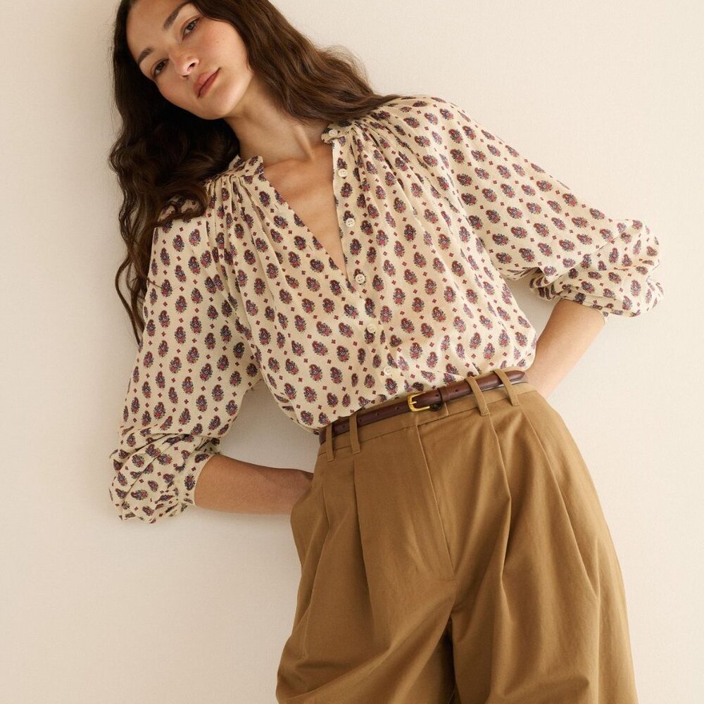 DOEN JULIENNE TOP IN PROVENCAL PAISLEY, XS